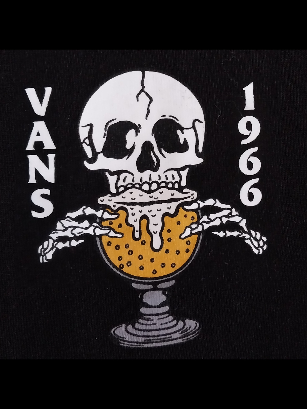 Vans Black Short-Sleeve Tee with Skull & Gold Sundae Graphic - Picture 2 of 5
